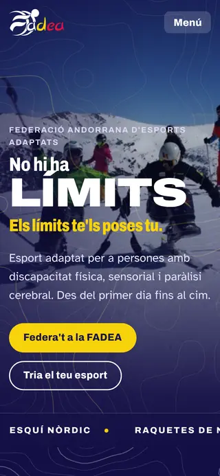 Web de FADEA vista en el móvil