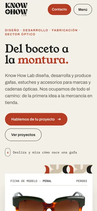 Web de Know How Lab vista en el móvil